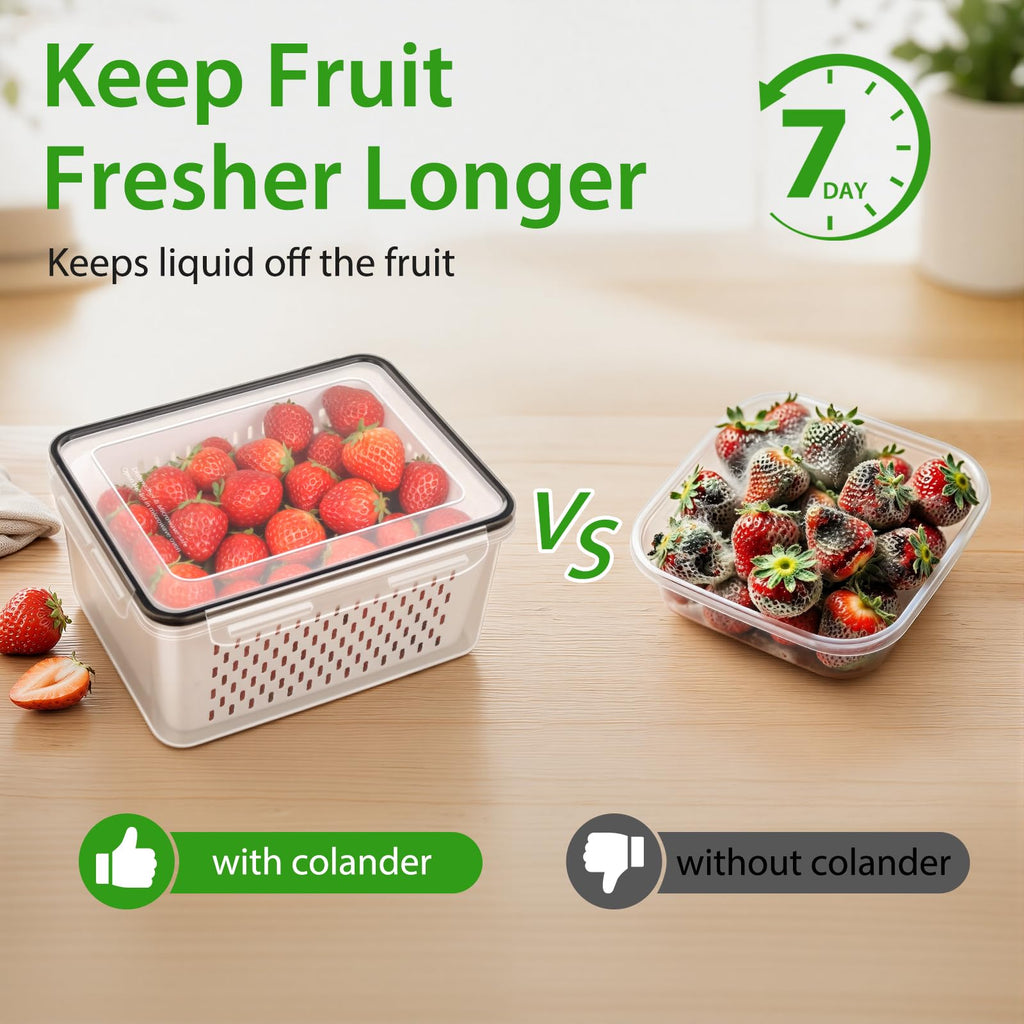 Keep It Fresh Leakproof 8-Piece Fruit Storage Containers for Fridge