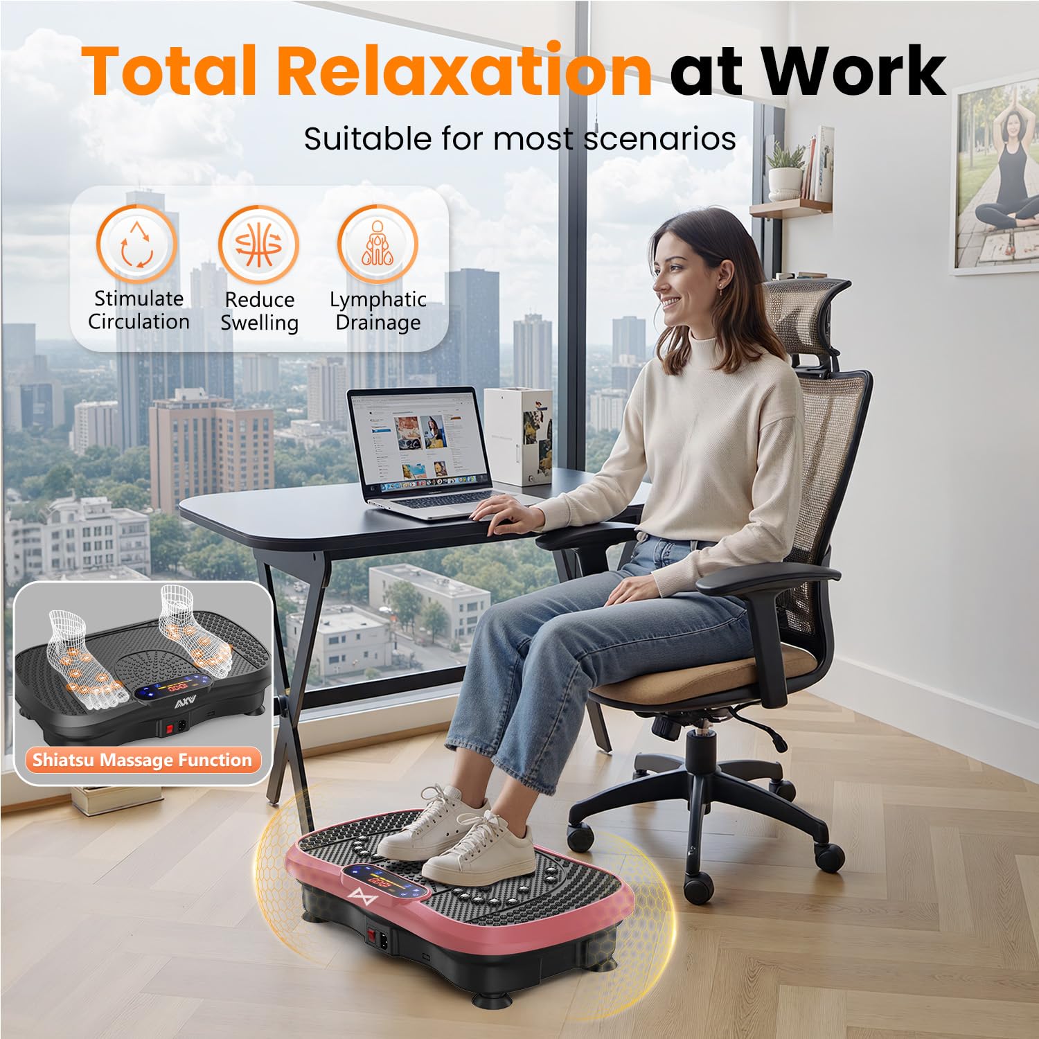 Shake It Up Powerful AXV Vibration Plate Exercise Machine, Pink