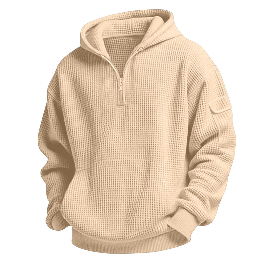 Sudadera con capucha de punto gofrado con cremallera corta para niño