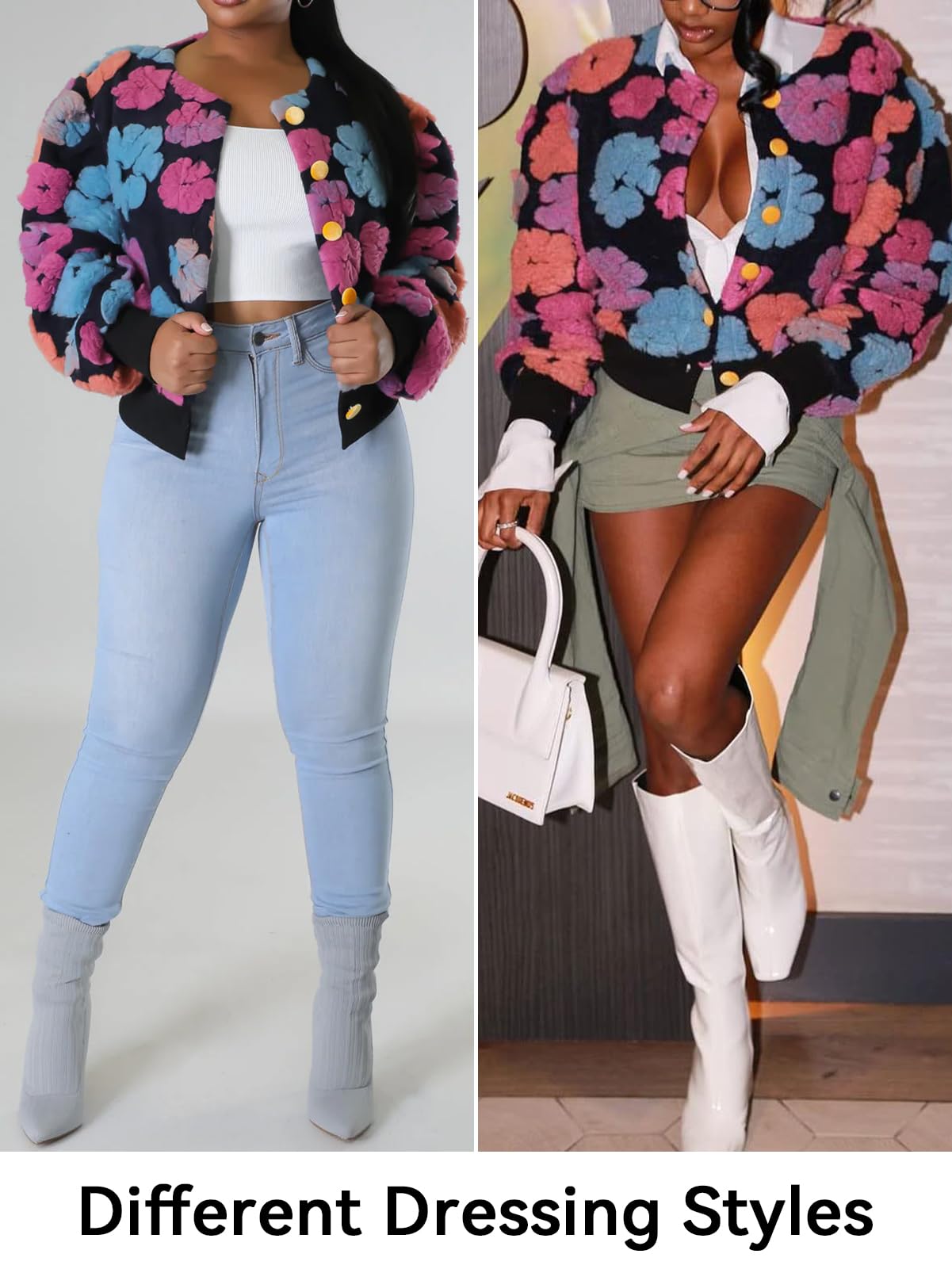 Why So Serious Floral Fleece Bomber