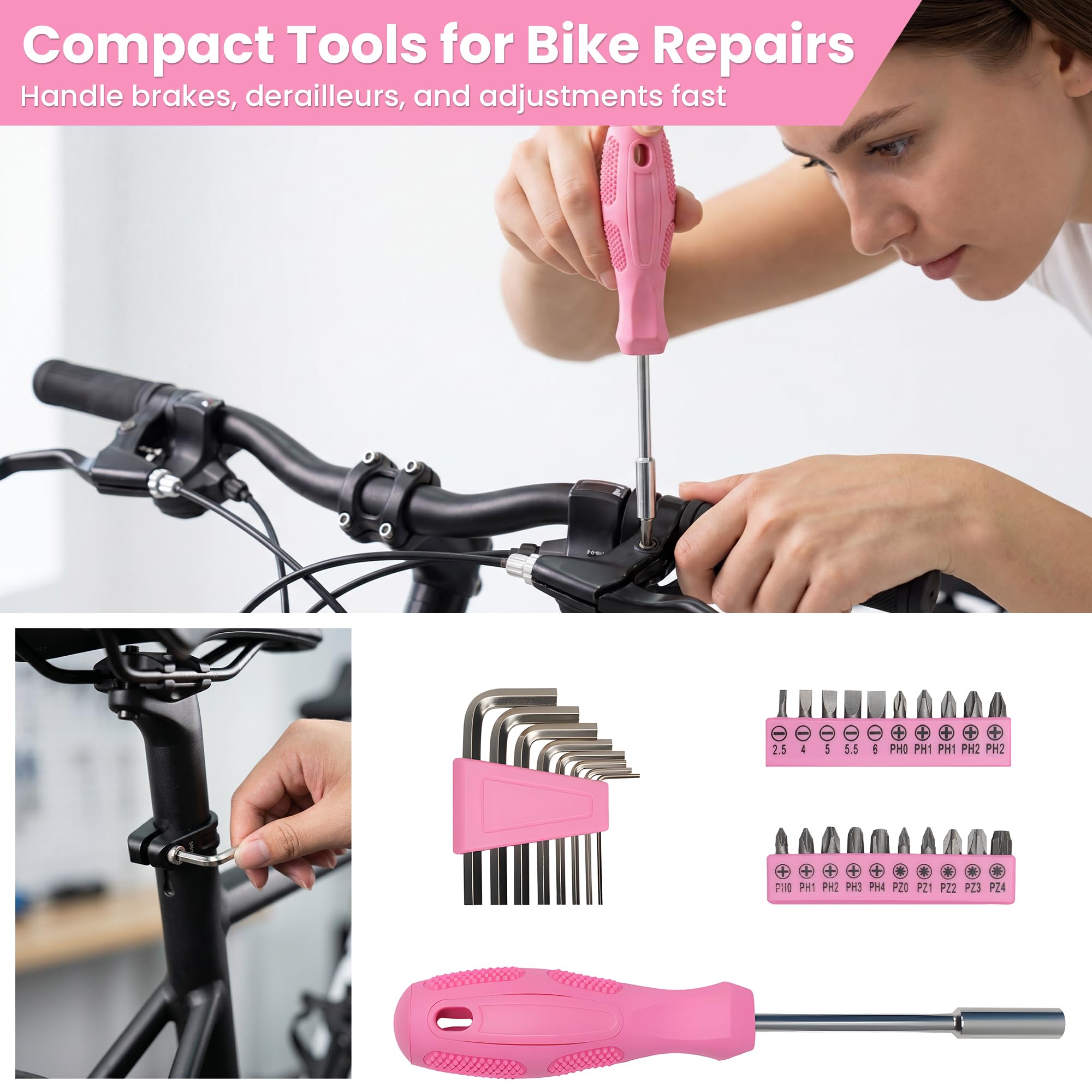 Pink Tool Set 136-Piece Kit