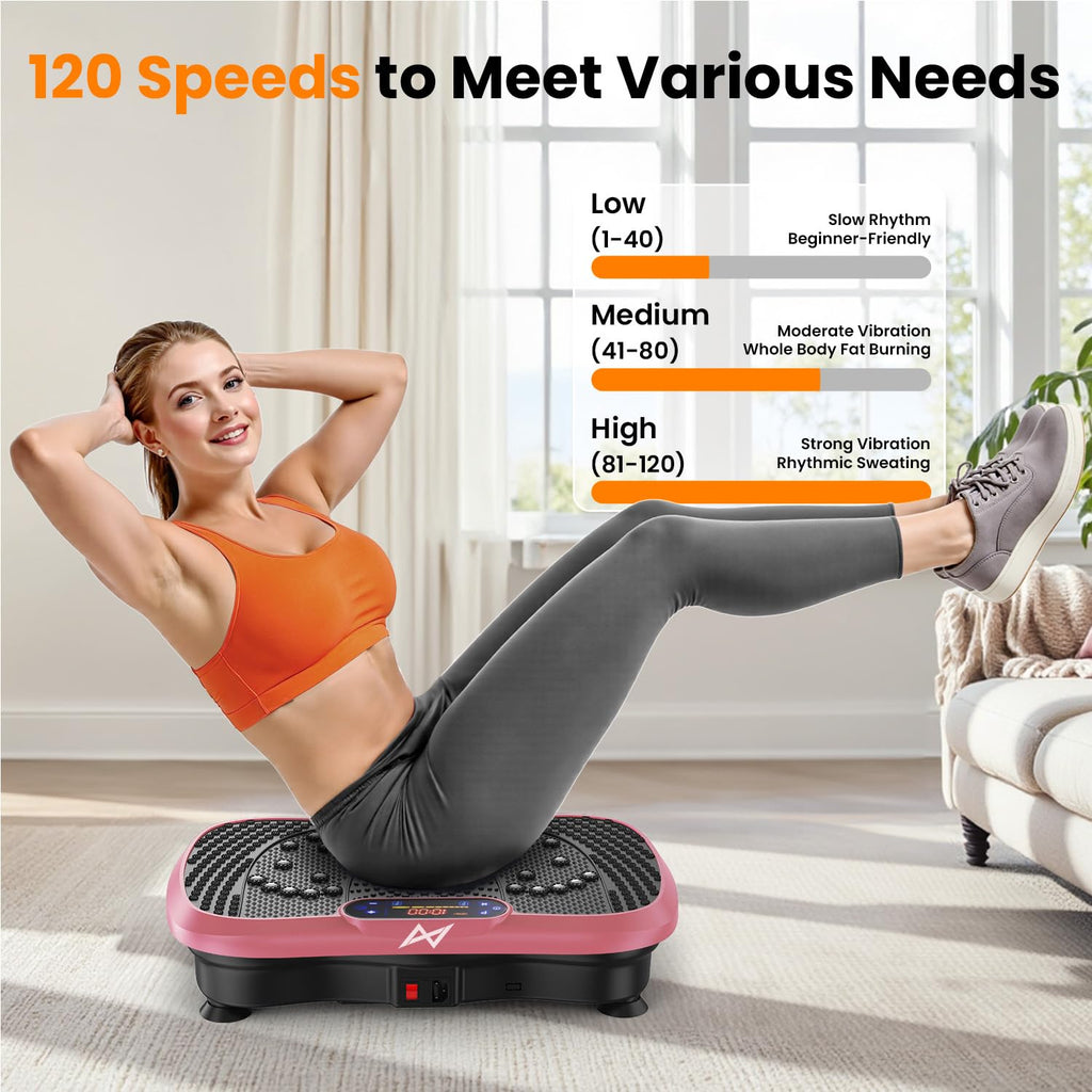 Shake It Up Powerful AXV Vibration Plate Exercise Machine, Pink