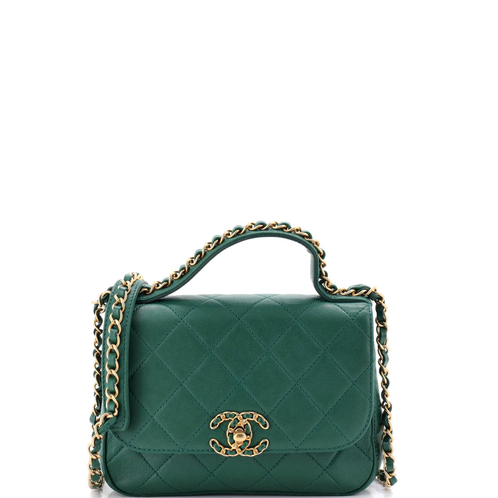 Mini but Mighty Chic Chanel Pre-Loved Chain Infinity Top Handle Bag Mini, Green