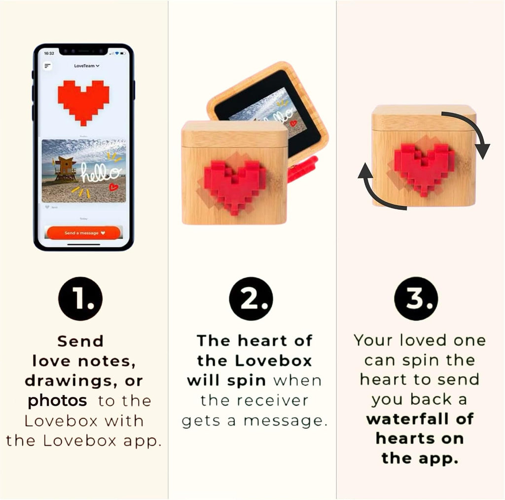 Lovebox Spinning Heart Messenger – Send Love Across the Miles