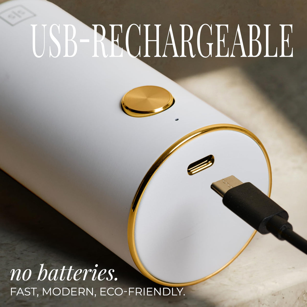 Styled Settings Rechargeable White Electric Salt and Pepper Grinder Set