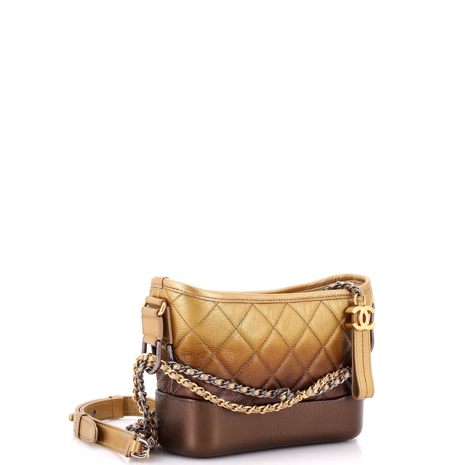 Golden Hour Glam Chanel Pre-Loved Gabrielle Hobo Small, Gold