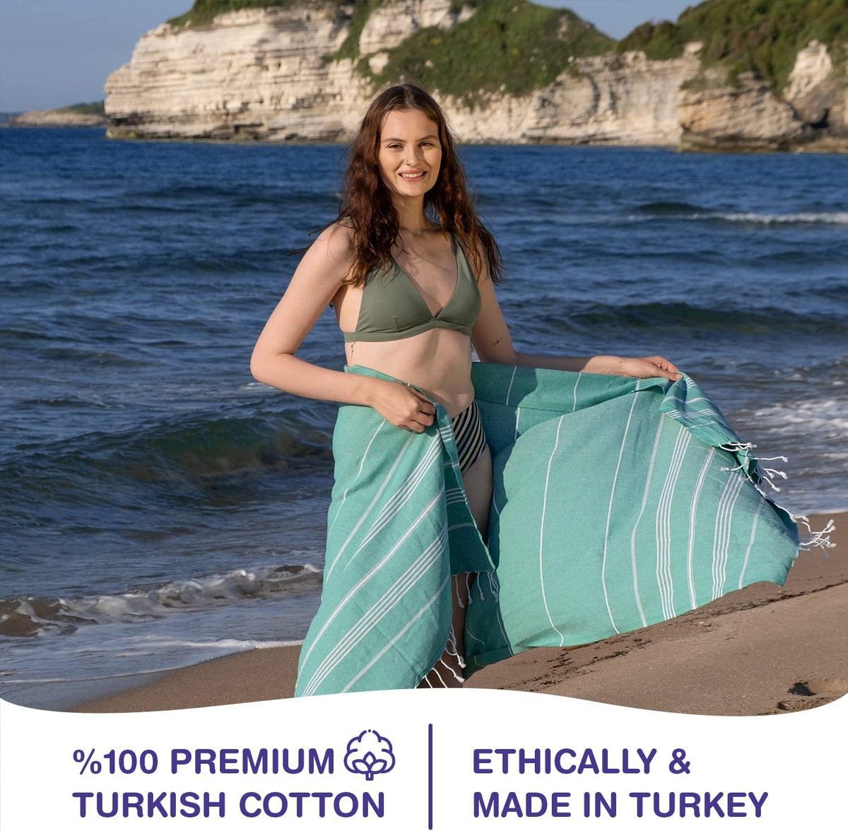 Turkish Tide – Oversized Cotton Beach Towel