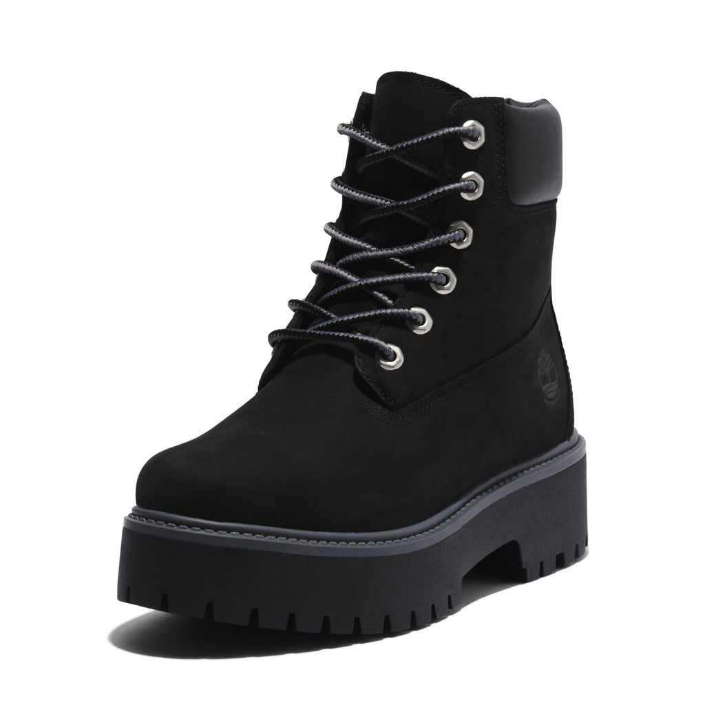 Timberland Women's Stone Street 6 Inch Lace Up Waterproof Boot, Jet Black-NEW 2024, 8.5 Medium
