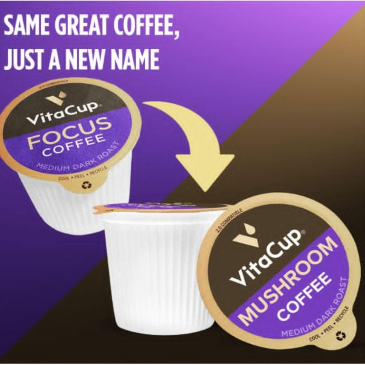 VitaCup Mushroom Coffee Pods, with Lions Mane for Memory & Clarity, 16ct
