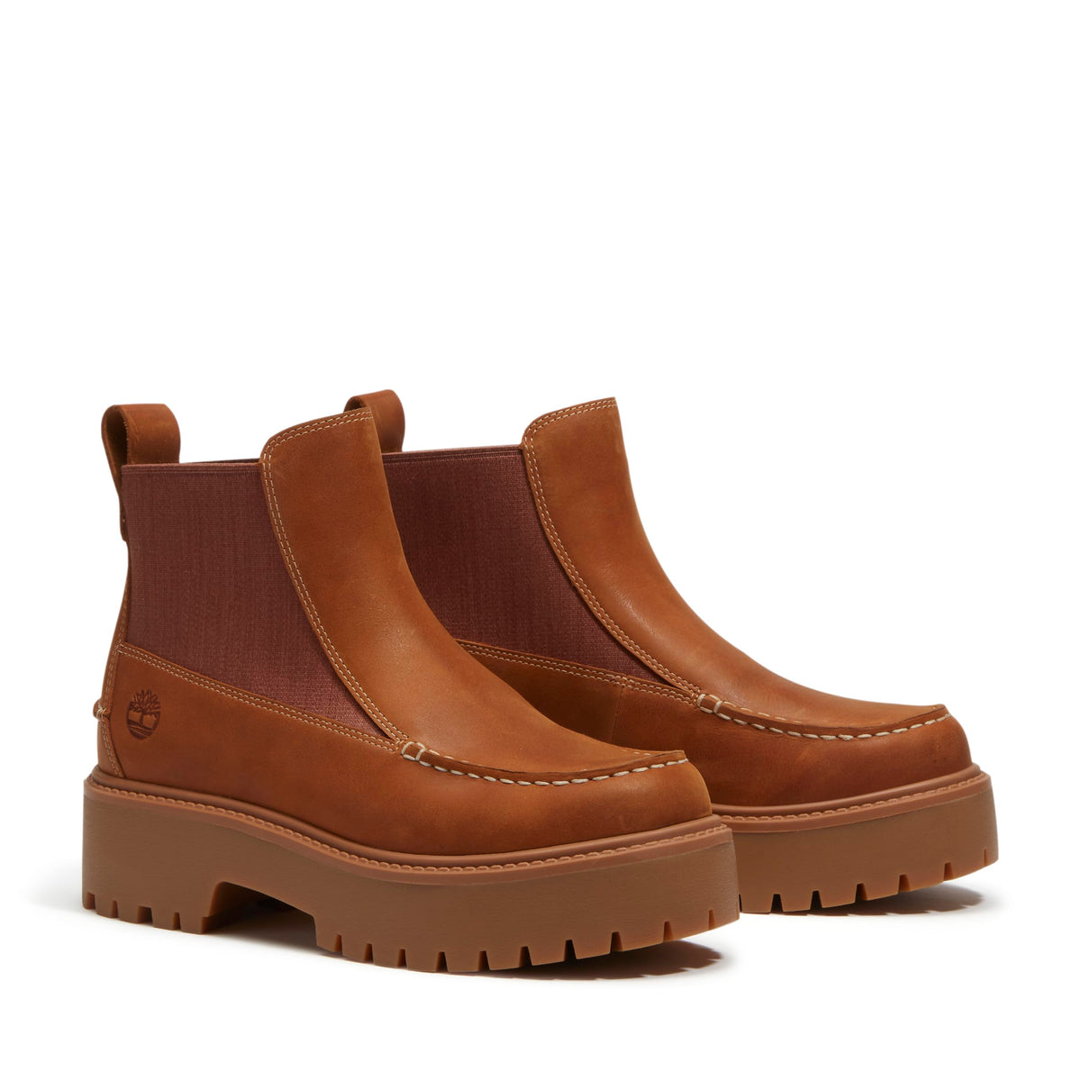 Timberland Women's Stone Street Chelsea Boot, Wheat Full Grain, 8.5 Medium US