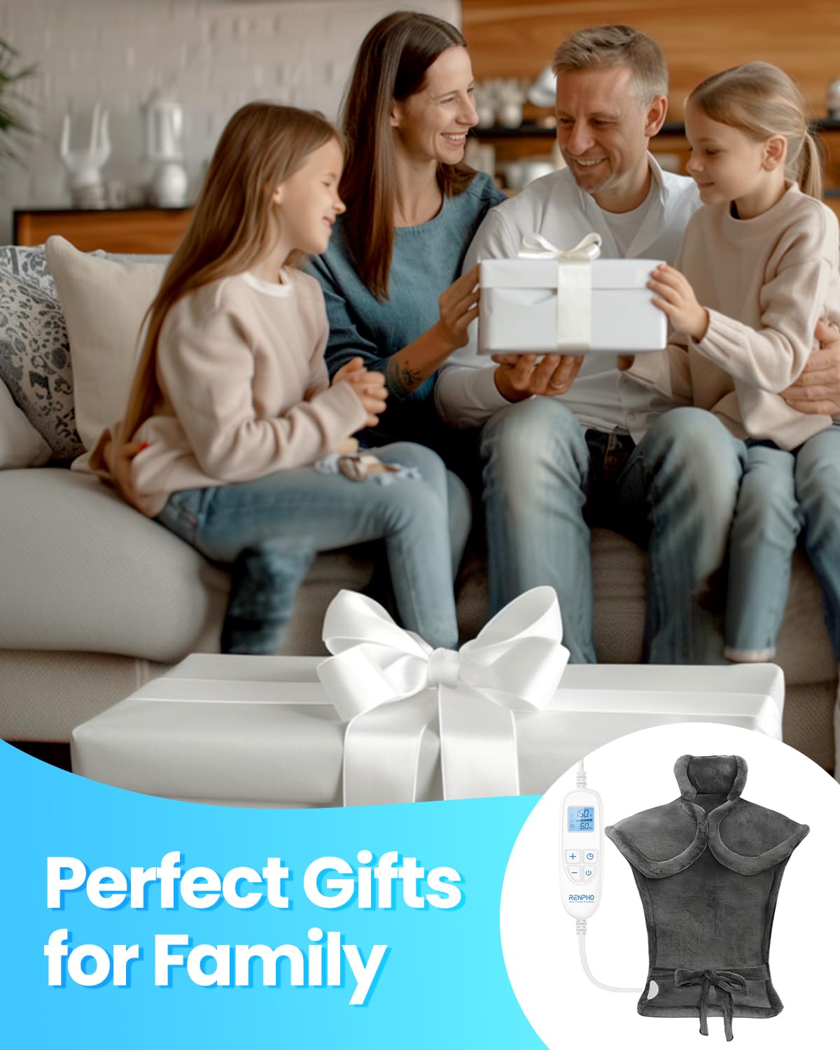 Almohadilla térmica RENPHO para la espalda, regalo para mujeres y hombres, elegible para FSA y HSA