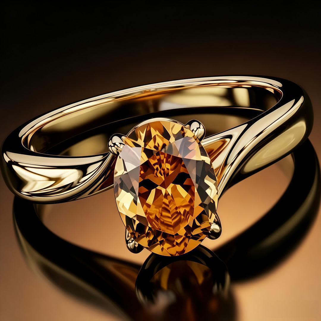 Yanbai Cross-border Temu Hot-selling Light Luxury Minimalist Style Copper Inlaid Zircon Smooth Irregular Geometric Exquisite Women's Ring