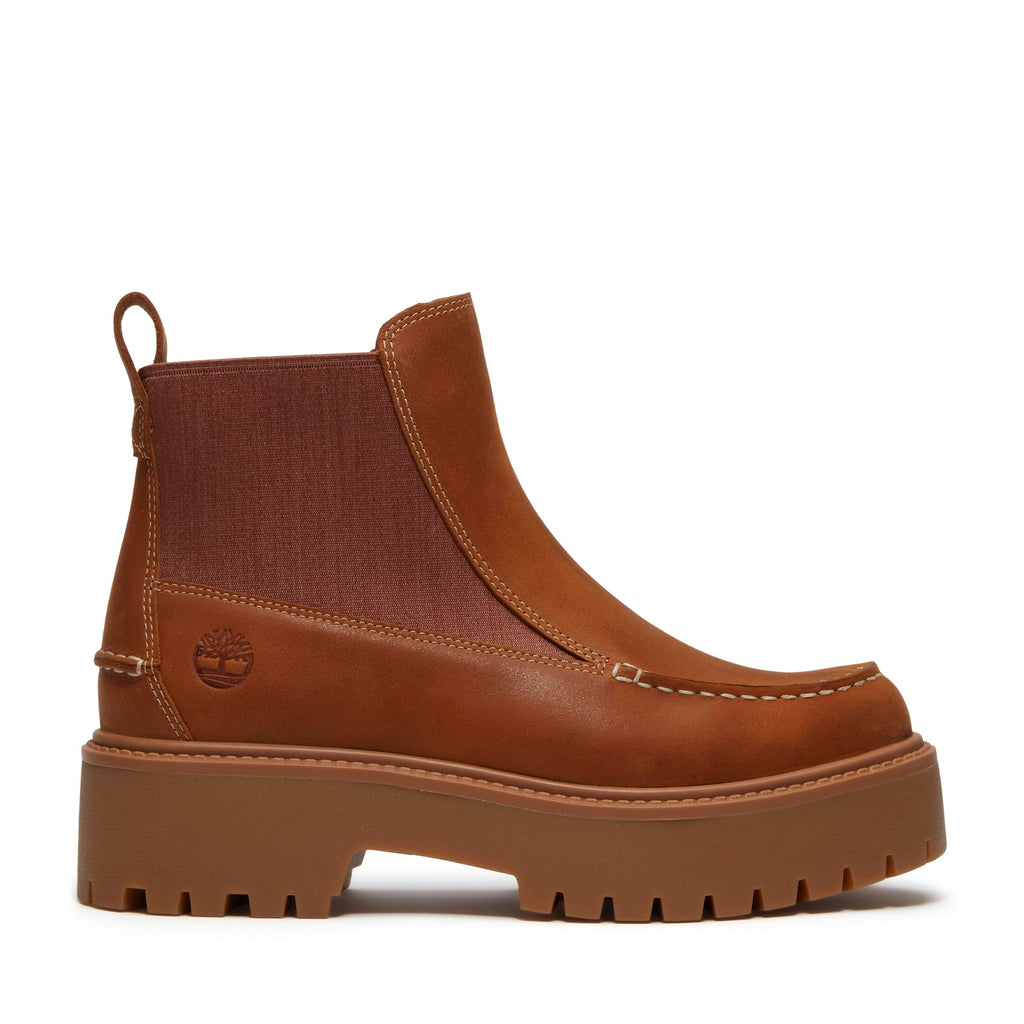 Timberland Women's Stone Street Chelsea Boot, Wheat Full Grain, 8.5 Medium US