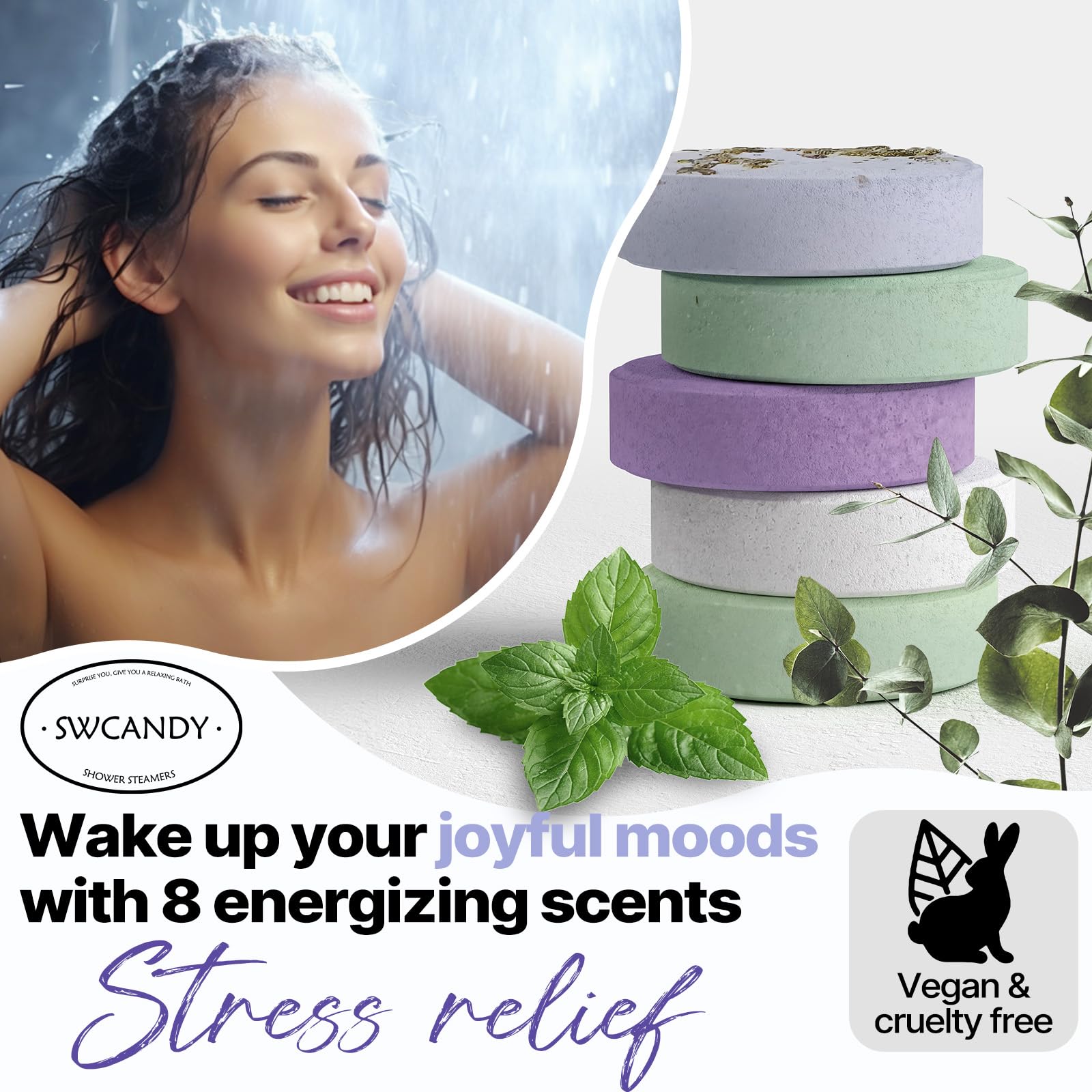 SWCANDY Vahos de ducha Aromaterapia Regalos para mujeres 8 uds Spa en casa