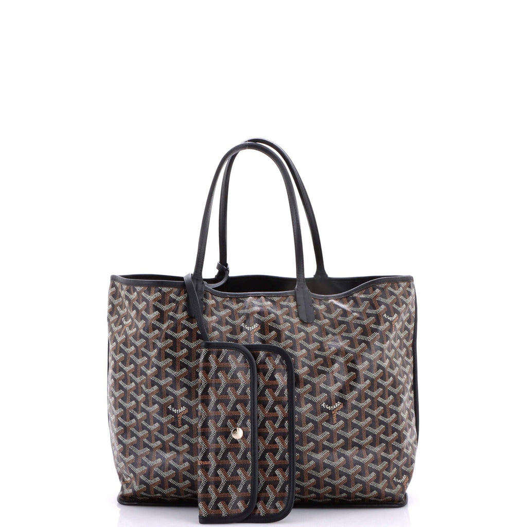 Goyard, Pre-Loved Anjou Reversible Tote Coated Canvas PM, Black