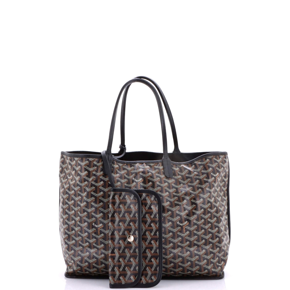 Goyard, Pre-Loved Anjou Reversible Tote Coated Canvas PM, Black