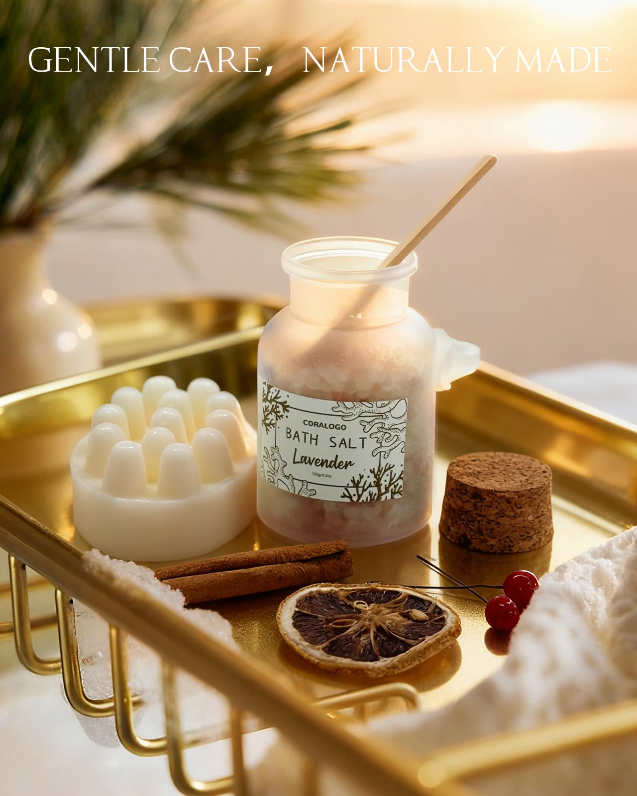 Coralogo 11pcs Spa Gift Baskets for Women, Sunflower Self Care Set, Brown