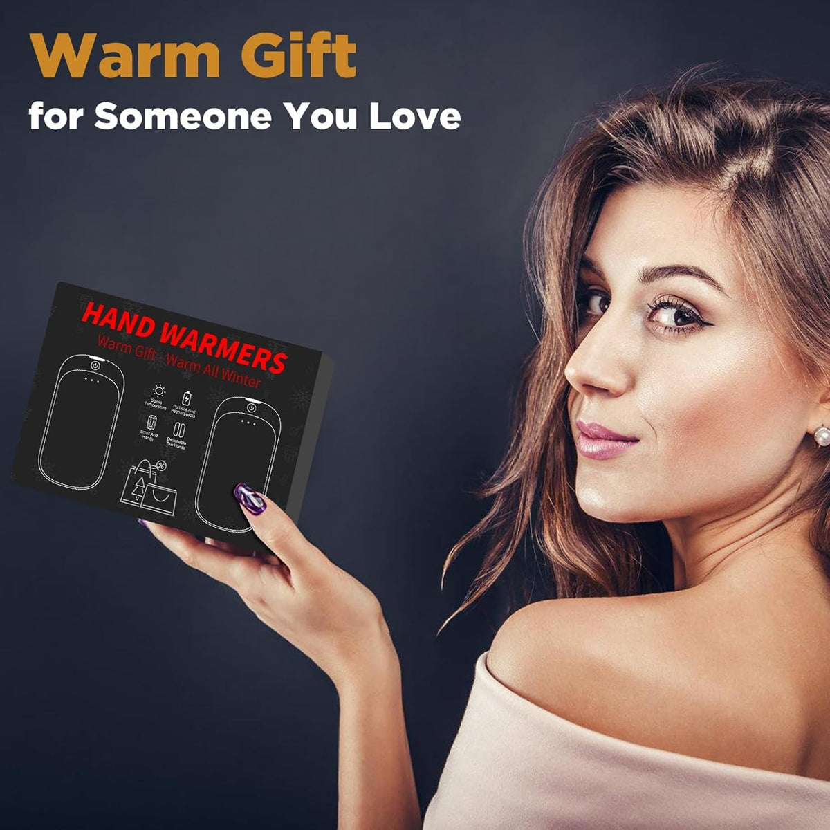 Lerat, calentadores de manos recargables (2 unidades), calentadores de manos eléctricos portátiles y reutilizables, calentador de bolsillo portátil, regalos para Navidad, regalos para hombres, mujeres y niños, accesorios para caza, golf y camping.