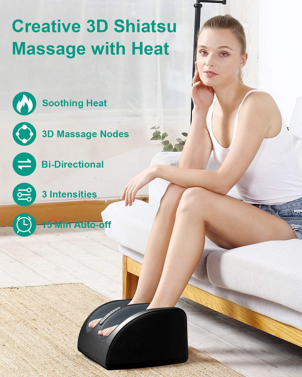 Masajeador de pies Shiatsu LINGTENG con calor, masajeador de pies FSA HSA elegible