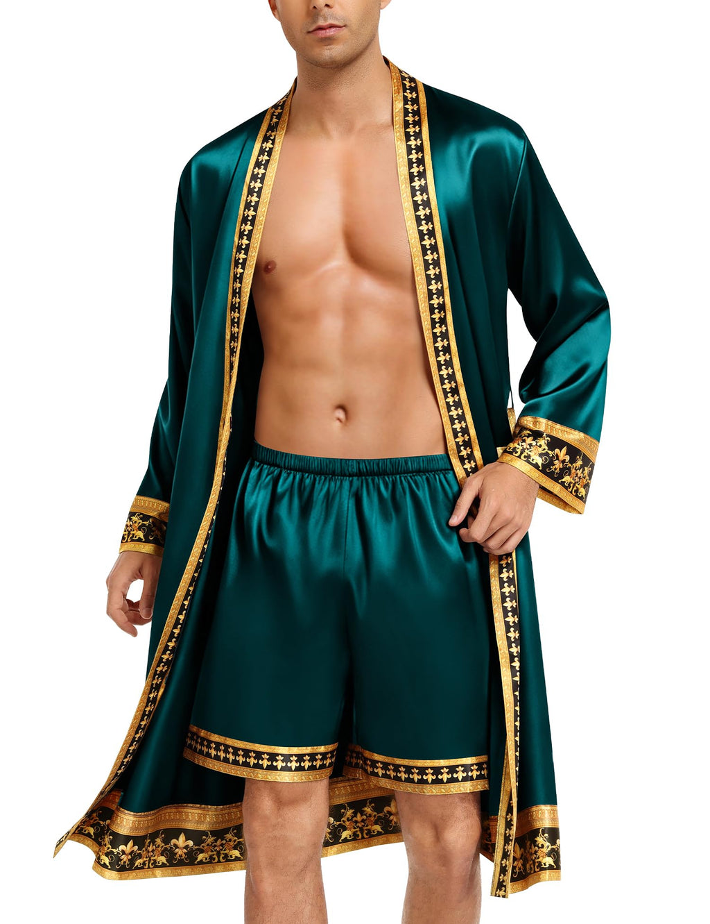 The King’s Satin Silky Kimono Bathrobe Set
