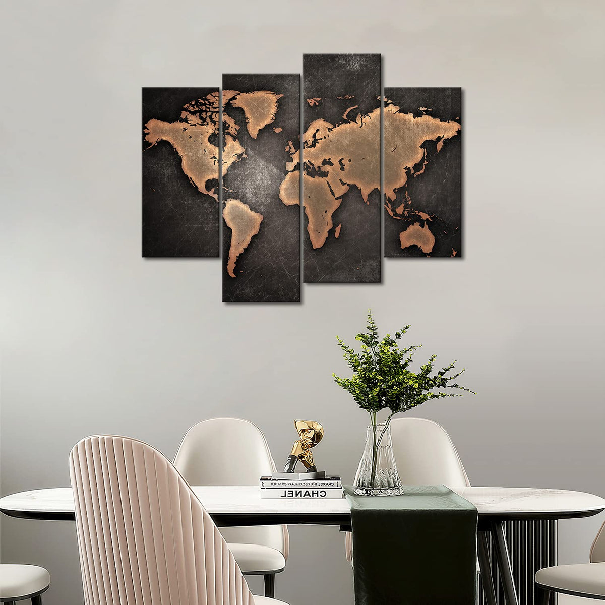 General World Map Black Background Wall Art Painting Pictures Print On Canvas Art The Picture For Home Modern Decoration
