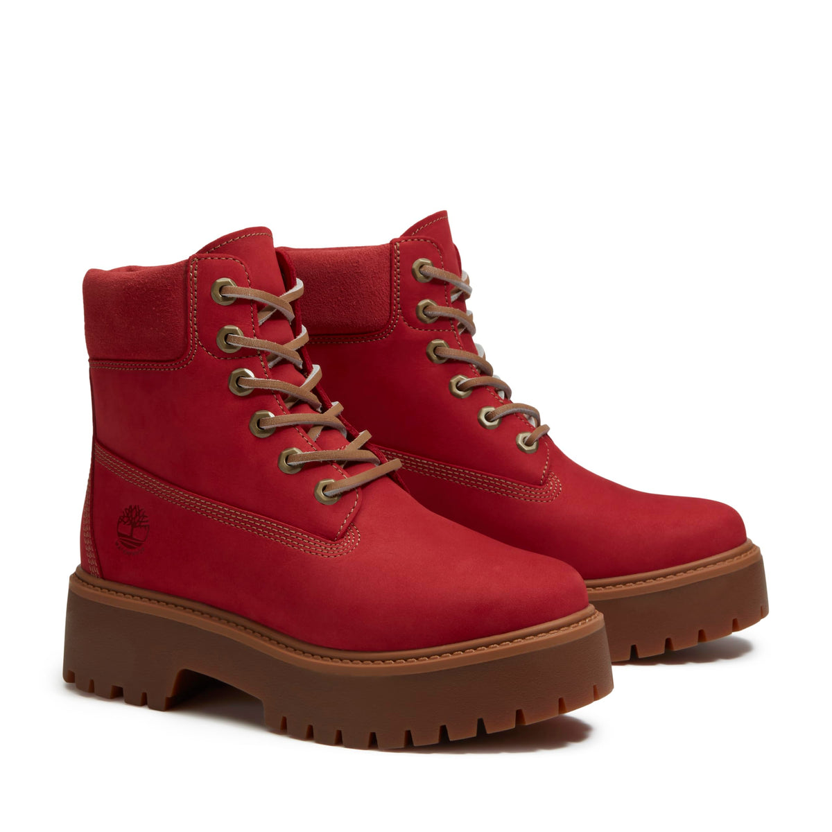 Timberland Women's Stone Street 6 Inch Waterproof Boot, Medium Red Nubuck, 8.5 M US