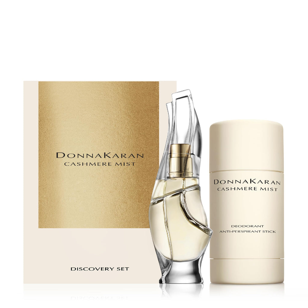 Donna Karan Cashmere Mist Discovery Duo Set For Women - Eau de Parfum Mini Spray 0.5 Fl. Oz. & Anti-Perspirant Deodorant Stick, 1.7 Oz.