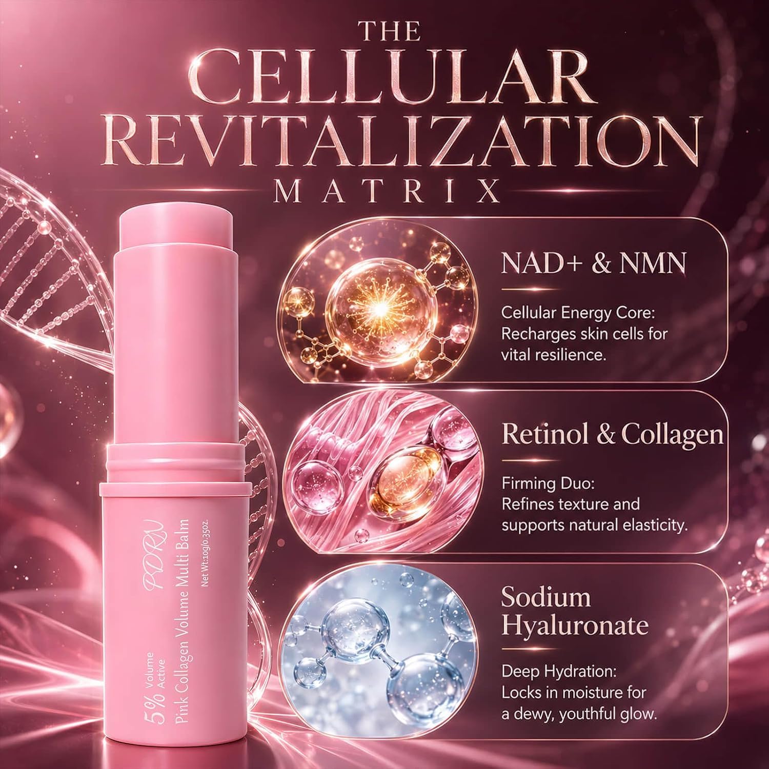 Glow Getter Plumping Xomua Collagen Anti-Aging Multi Balm Stick, 0.35 oz