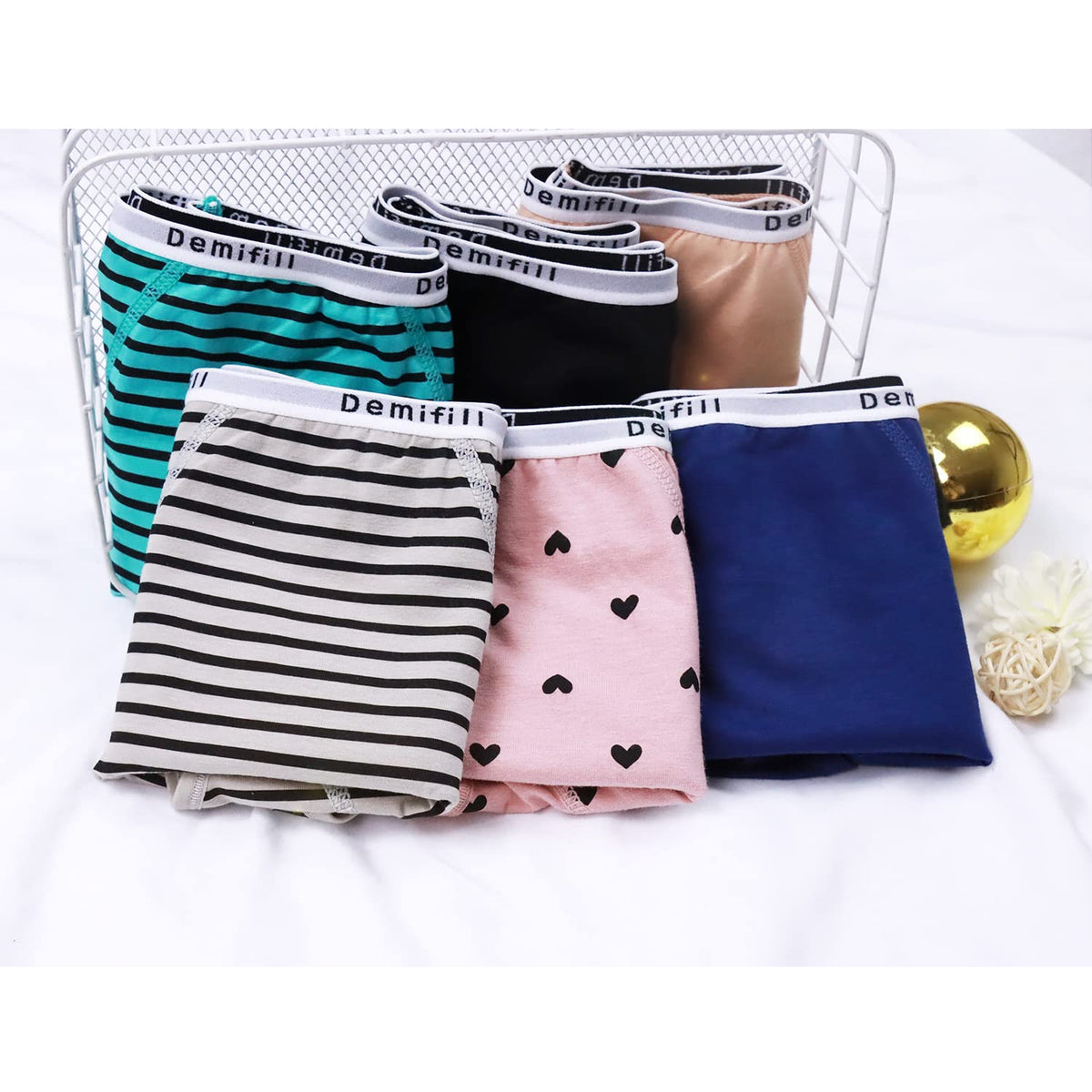 Demifill Bragas menstruales para adolescentes, ropa interior de inicio para la primera menstruación de niñas, calzoncillos suaves de 12 a 14 años