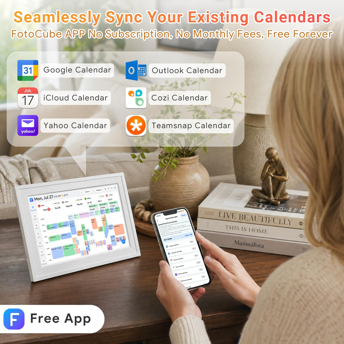 Smart Digital Calendar No Subscription 10.1" Touch Screen