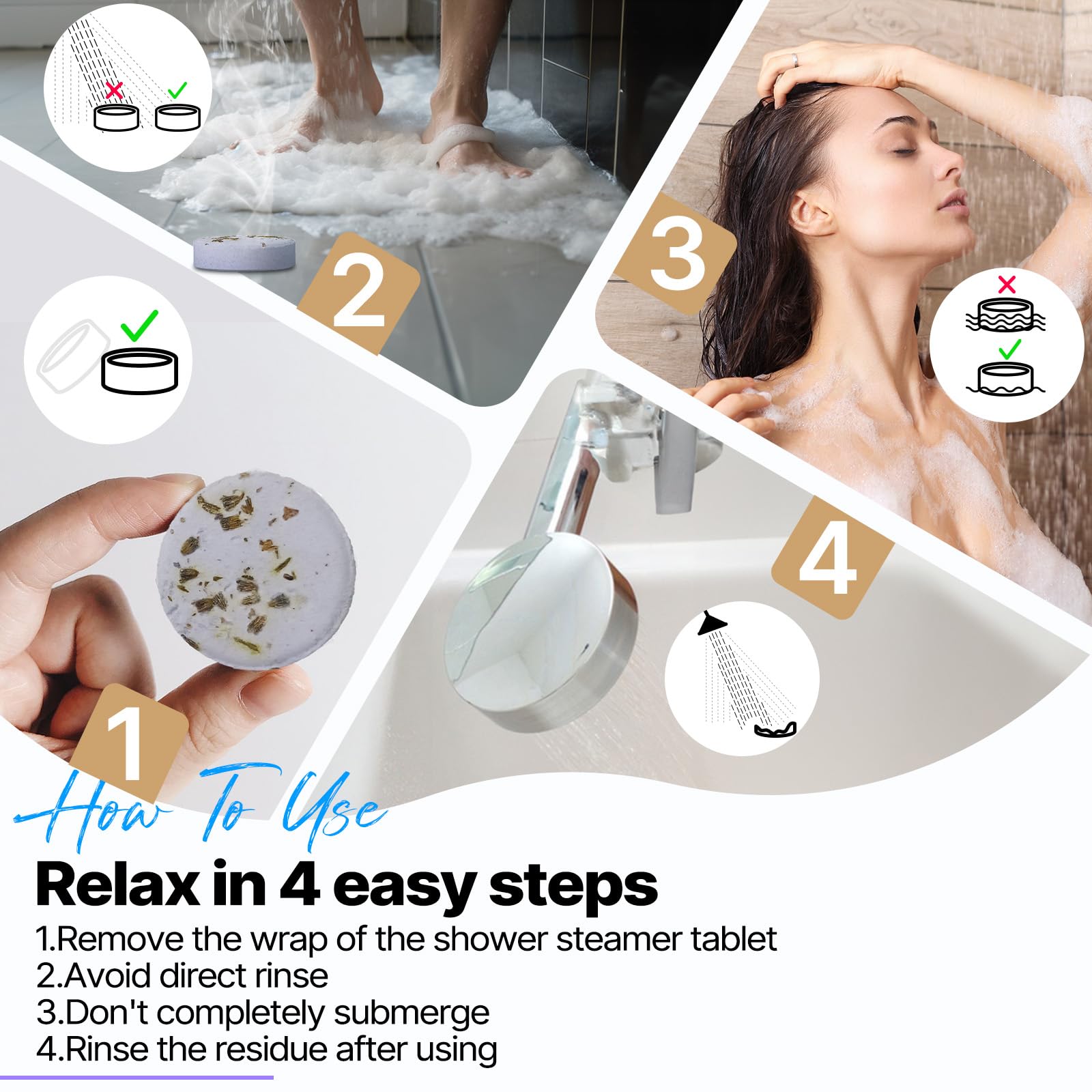 SWCANDY Vahos de ducha Aromaterapia Regalos para mujeres 8 uds Spa en casa