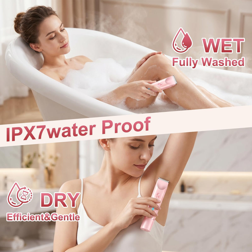 DEBARK 2 in 1 Bikini Trimmer for Women – Pink Electric Razor