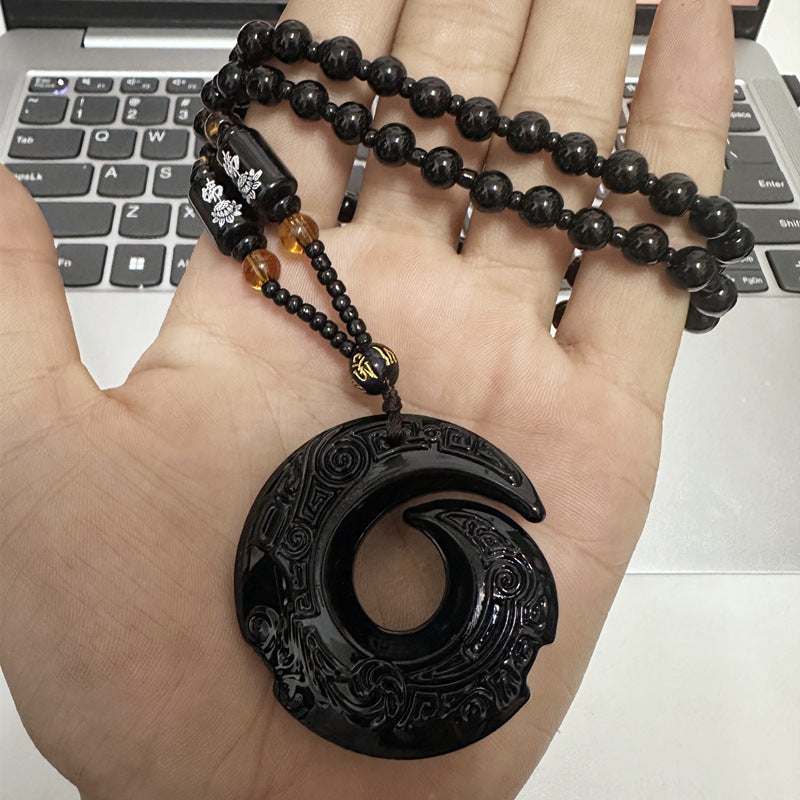Hetian Jade Peace Buckle Pendant Necklace