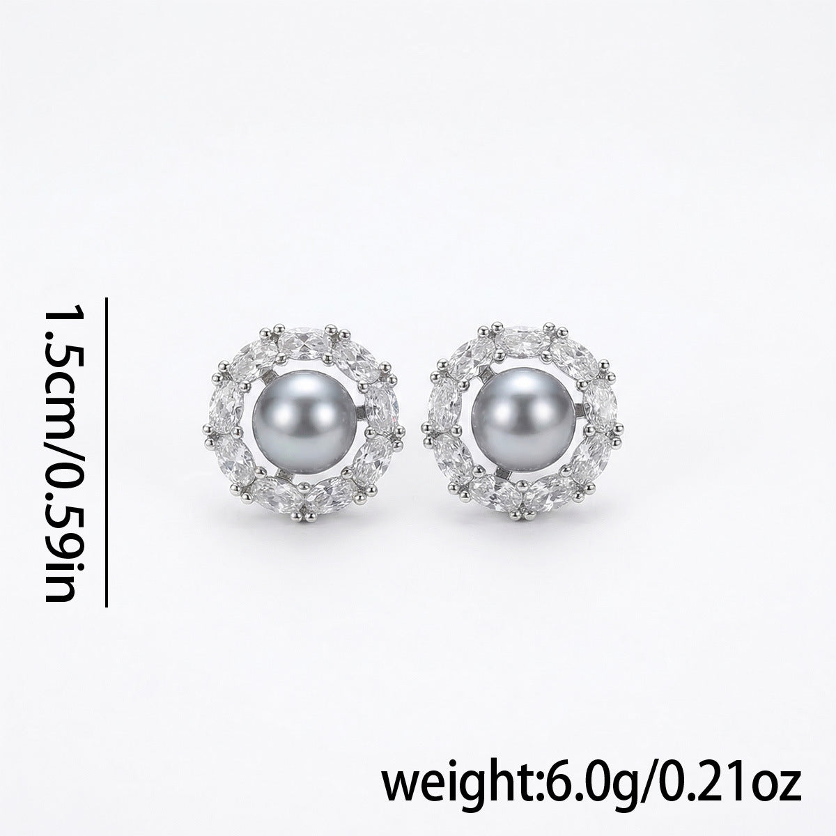 Old Money Style Mocha Gold Brown Pearl Zircon Earrings For Women, Retro Light Luxury Fashion Trendy Versatile Earrings