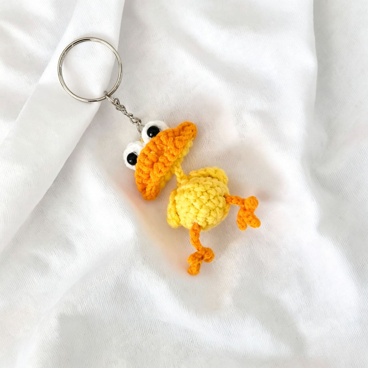 Crocheted Little Yellow Duckugly Duckling Pendant Keychain