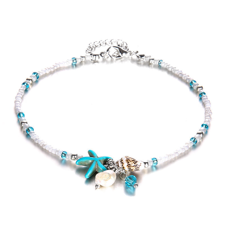 Beach-style Sea-themed Starfish Rice And Conch Foot Jewelrytrendy And Stylish