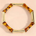 Geometric Leopard Print Woven High-End Designed Bangle, Versatile High Sense Bamboo Joint Bracelet