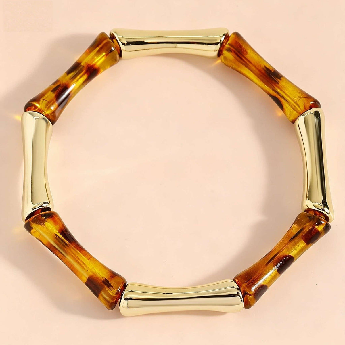 Geometric Leopard Print Woven High-End Designed Bangle, Versatile High Sense Bamboo Joint Bracelet