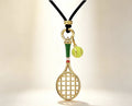 Tennis Rackets Necklace Enamel Craft Retro Easy Matching