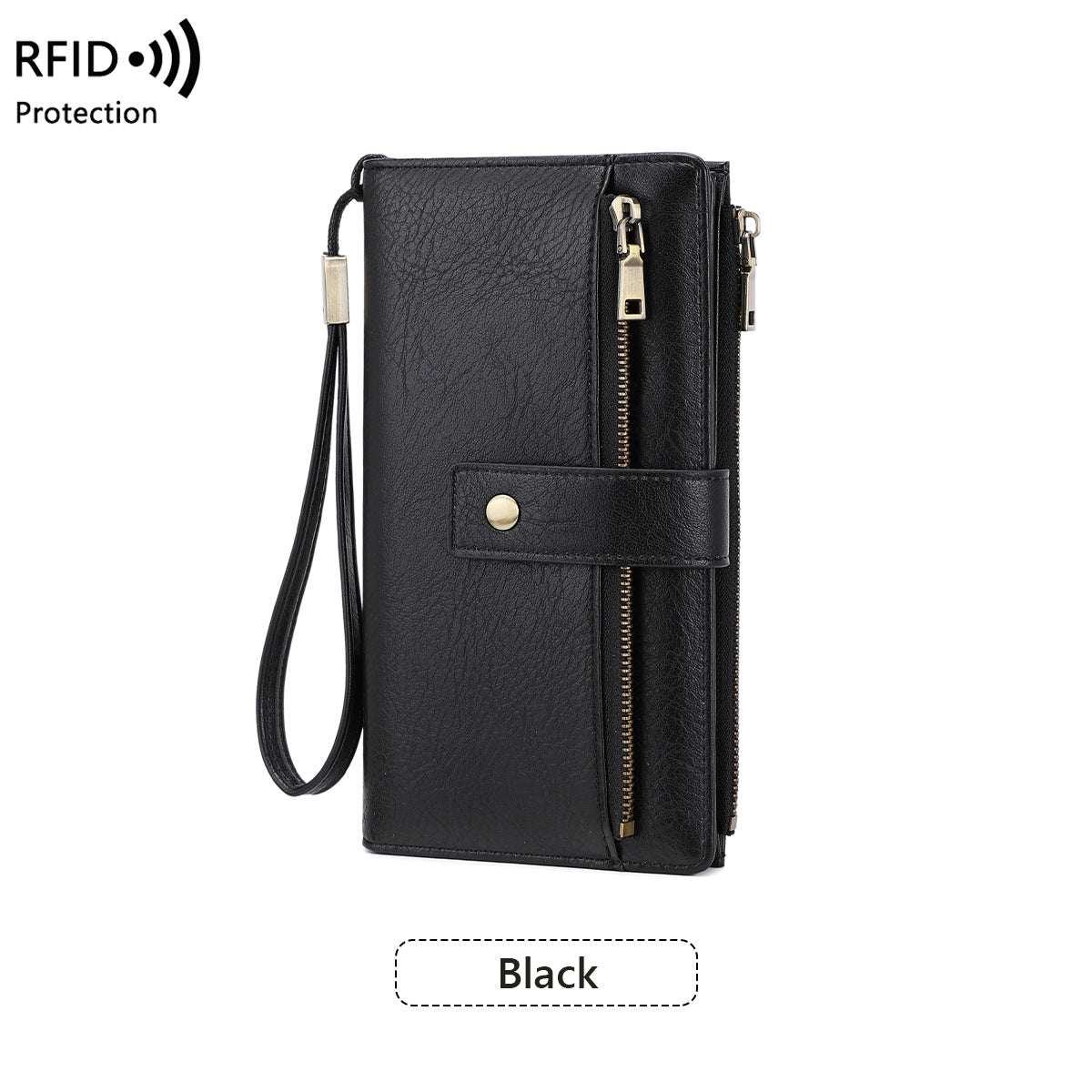 Anti-magnetic Womens Multi-Card Trifold Long Fashion Wallet