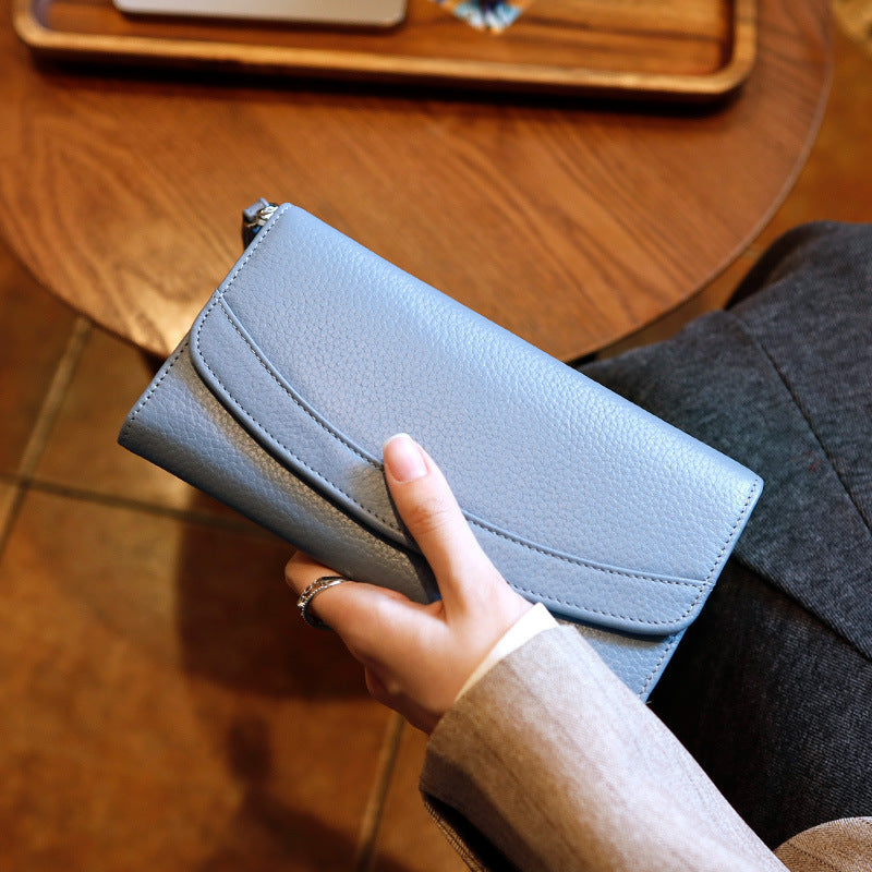 Long Womens Genuine Leather Clutch Bag