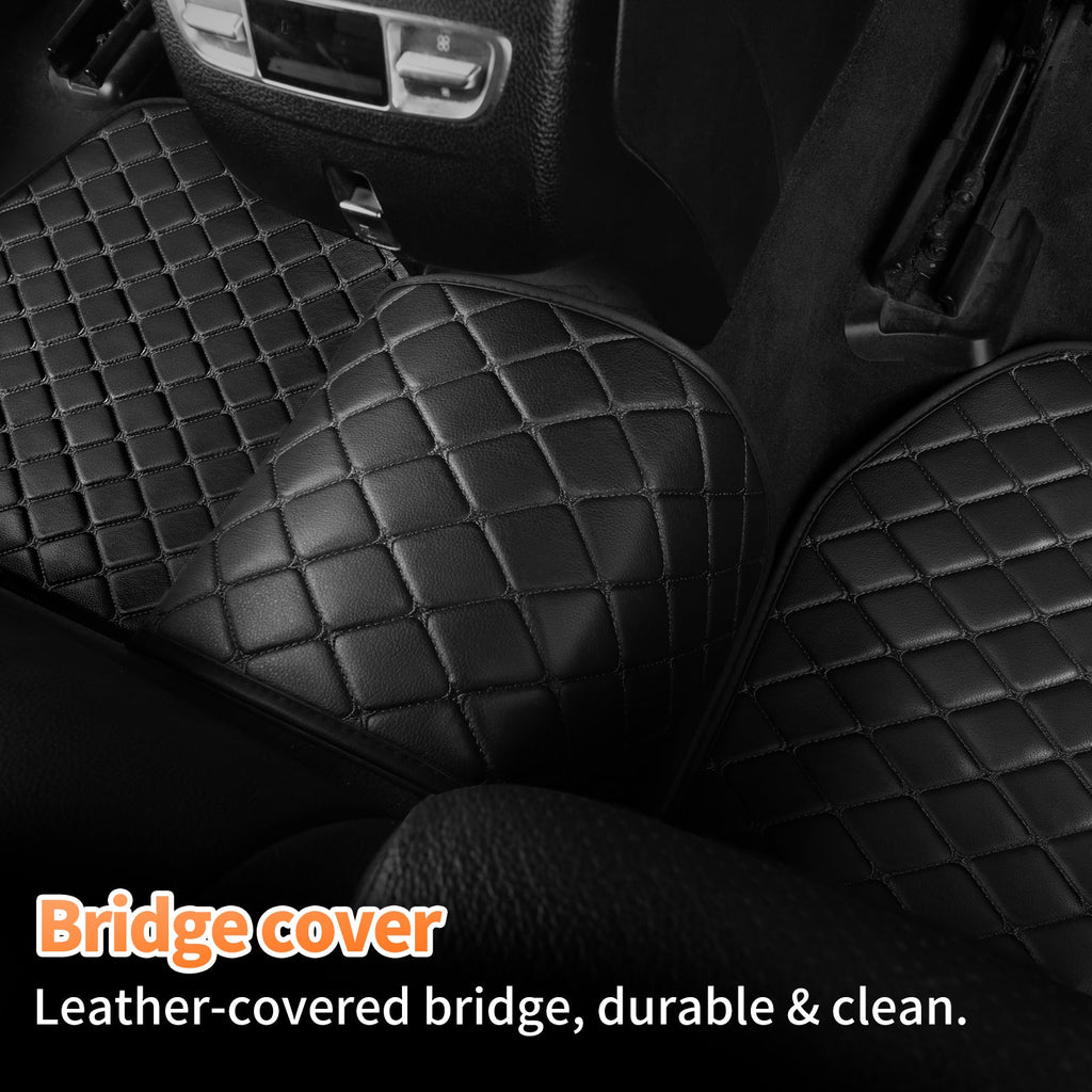 Light Luxury Nordic Minimalist Iamond Stitching Full Set Car Floor Mats, All Season Wear-Resistant Waterproof Anti-Slip Universal Auto Foot Liners For Most Sedans SUV Trucks