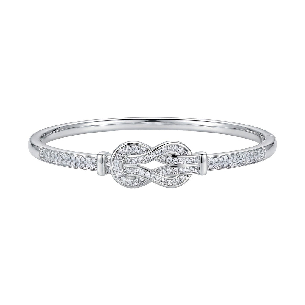 Versatile Knot Bangle For Women, Luxury Niche High-End Zircon Knotted Bracelet, Daily Commute Internet-Famous Hand Jewelry