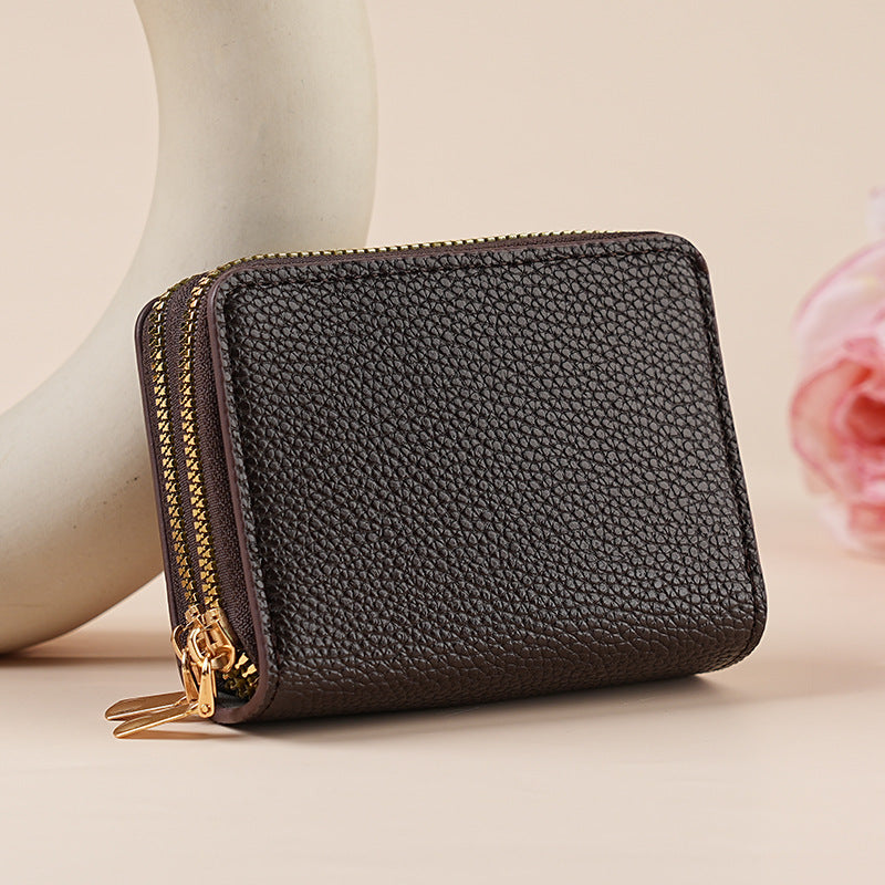 Clutch Wallet With Dual Zippers And Multiple Card Slots