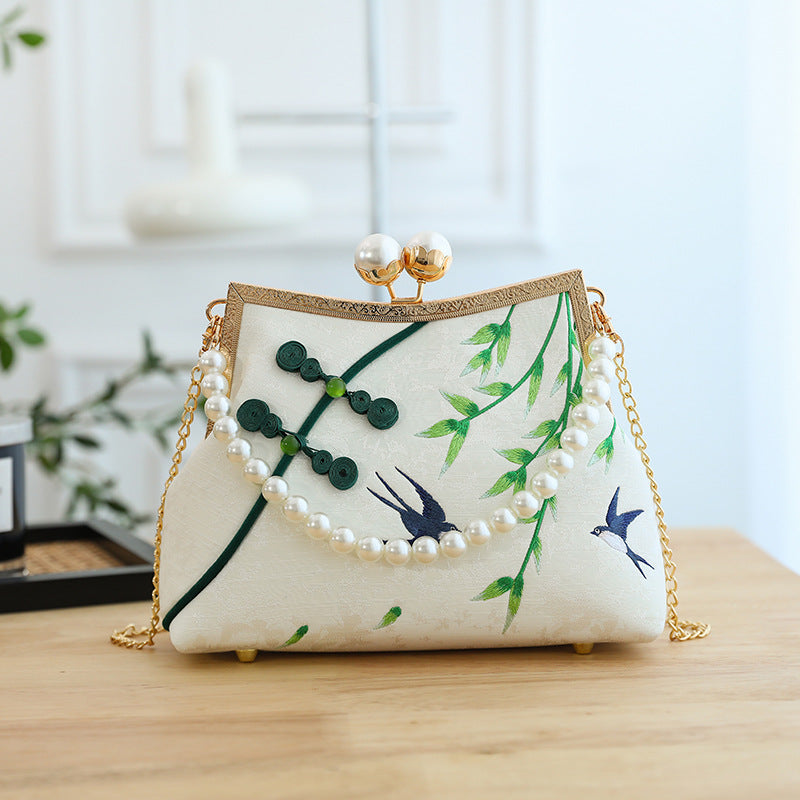 Lucky Bamboo Embroidery Handbags Women