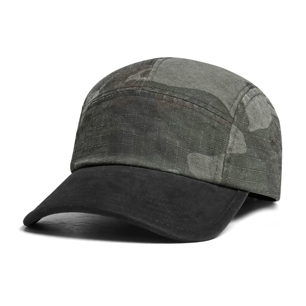 American-style Vintage Patchwork Washed Distressed Baseball Cap, Five-piece Short Brim Hip-hop And Artsy Casual Hat