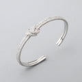 Women's Electroplated Zircon Rope Knot Open Bracelet