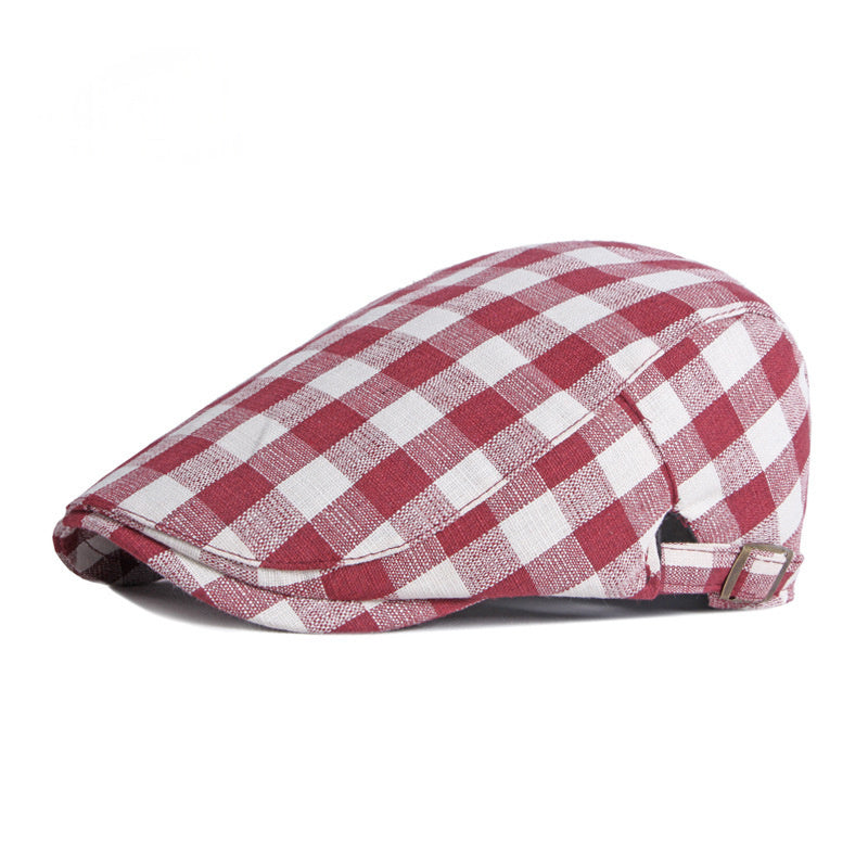 Korean-style Fashionable Plaid Beret For Women