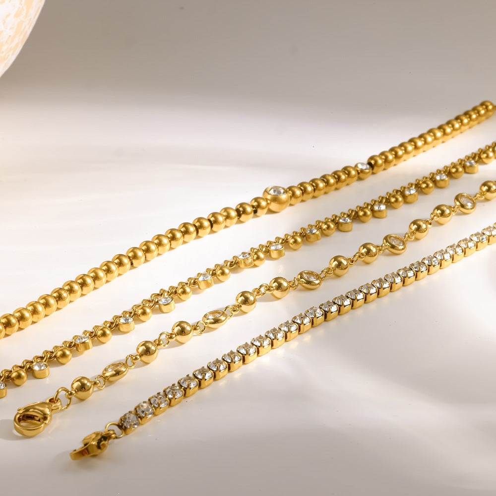 Round Bead Chain Stainless Steel Bracelet