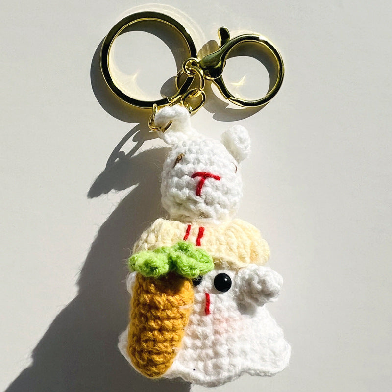 Finished Keychain With A Little Ghost Weaving Pendant